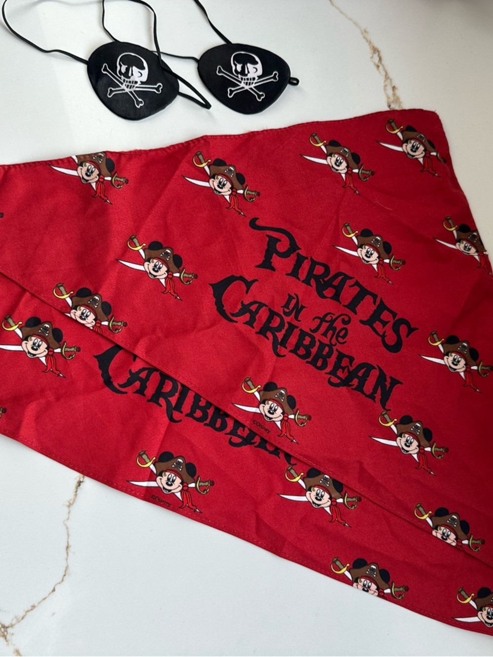Disney Pirates Minnie Mouse 2 Bandanas + Skull Eye Patchs Costume